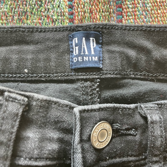 GAP Vintage Y2K Black Skinny Jeans SZ 4 Straight Leg Dark Wash Bootcut High-Rise - Picture 10 of 12